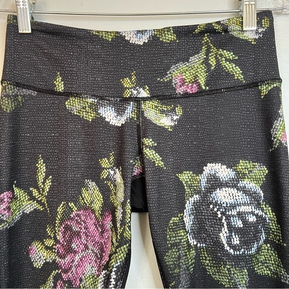 Lululemon Women's Wunder Under Leggings Multicolor Floral Front Black Back Sz 6 - Picture 2 of 8
